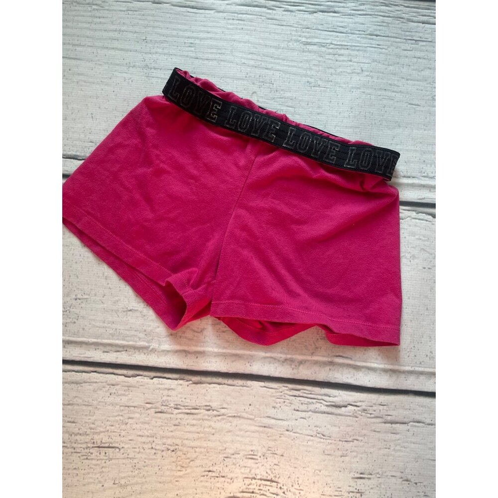 Rollover waist “Love” shorts